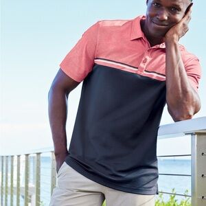 NWT Travis Mathew Red and Blue Polo Shirt